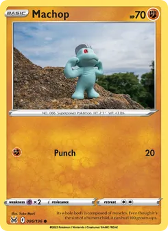 Machop card from Lost Origin, number 086/196