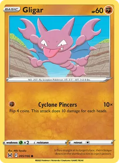 Gligar card from Lost Origin, number 095/196