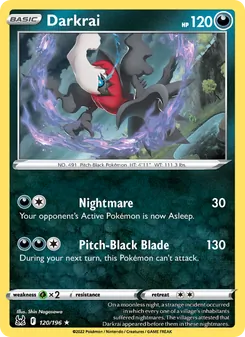 Darkrai card from Lost Origin, number 120/196