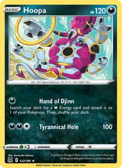 Hoopa card from Lost Origin, number 122/196