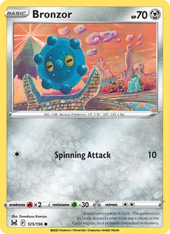 Bronzor card from Lost Origin, number 125/196