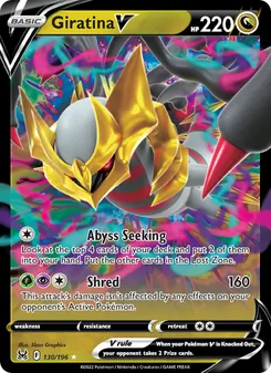 Giratina V card from Lost Origin, number 130/196