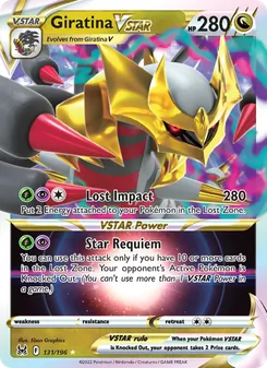 Giratina VSTAR card from Lost Origin, number 131/196