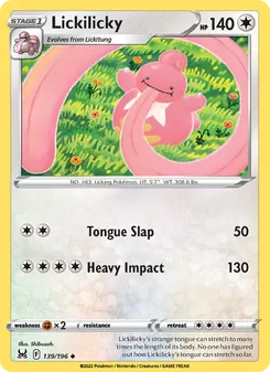 Lickilicky card from Lost Origin, number 139/196