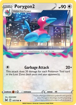 Porygon2 card from Lost Origin, number 141/196