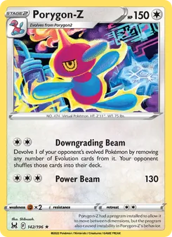 Porygon-Z card from Lost Origin, number 142/196