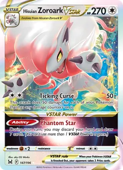 Hisuian Zoroark VSTAR card from Lost Origin, number 147/196