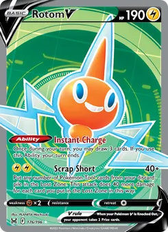 Rotom V card from Lost Origin, number 176/196