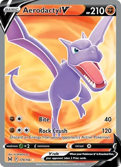 Aerodactyl V card from Lost Origin, number 179/196