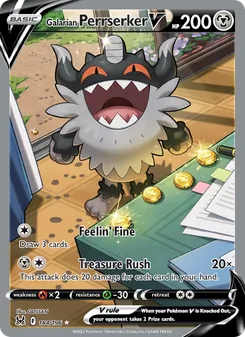 Galarian Perrserker V card from Lost Origin, number 184/196