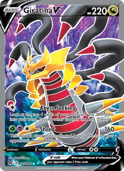 Giratina V card from Lost Origin, number 185/196