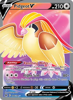 Pidgeot V card from Lost Origin, number 188/196