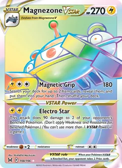 Magnezone VSTAR card from Lost Origin, number 198/196