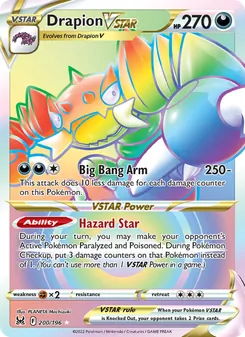 Drapion VSTAR card from Lost Origin, number 200/196