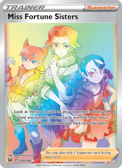 Miss Fortune Sisters card from Lost Origin, number 209/196