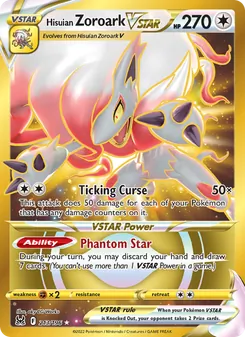 Hisuian Zoroark VSTAR card from Lost Origin, number 213/196