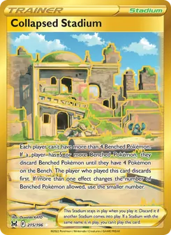 Collapsed Stadium card from Lost Origin, number 215/196