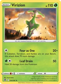 Virizion card from Silver Tempest, number 014/195