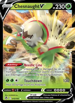 Chesnaught V card from Silver Tempest, number 015/195