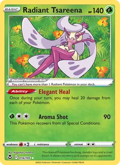 Radiant Tsareena card from Silver Tempest, number 016/195