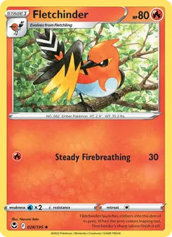 Fletchinder card from Silver Tempest, number 028/195