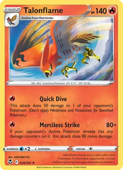 Talonflame card from Silver Tempest, number 029/195