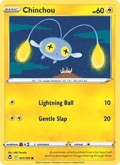 Chinchou card from Silver Tempest, number 051/195