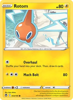 Rotom card from Silver Tempest, number 053/195