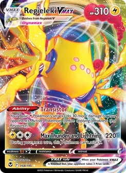 Regieleki VMAX card from Silver Tempest, number 058/195