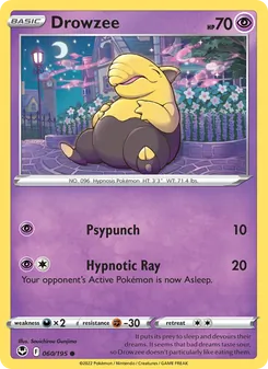 Drowzee card from Silver Tempest, number 060/195