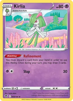 Kirlia card from Silver Tempest, number 068/195