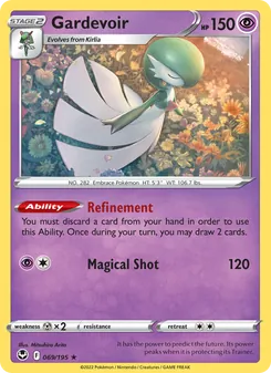 Gardevoir card from Silver Tempest, number 069/195