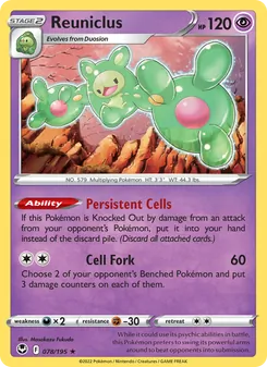 Reuniclus card from Silver Tempest, number 078/195