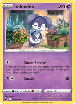 Indeedee card from Silver Tempest, number 086/195