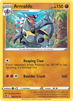 Armaldo card from Silver Tempest, number 096/195