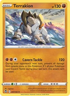 Terrakion card from Silver Tempest, number 097/195