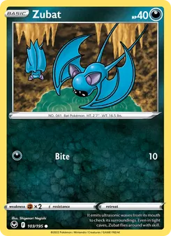 Zubat card from Silver Tempest, number 103/195