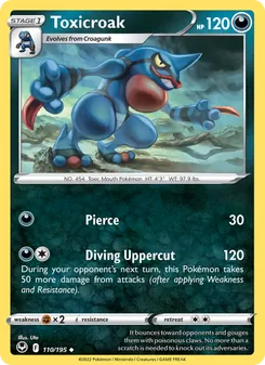Toxicroak card from Silver Tempest, number 110/195