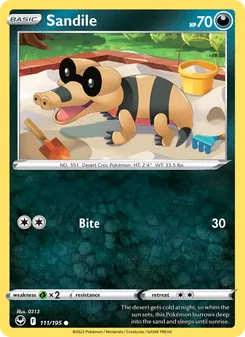 Sandile card from Silver Tempest, number 111/195