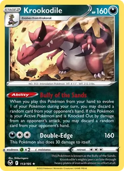 Krookodile card from Silver Tempest, number 113/195