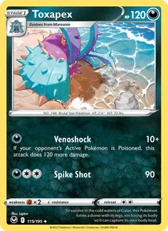 Toxapex card from Silver Tempest, number 115/195