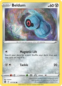 Beldum card from Silver Tempest, number 117/195