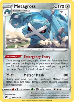 Metagross card from Silver Tempest, number 119/195