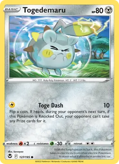 Togedemaru card from Silver Tempest, number 127/195