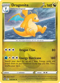 Dragonite card from Silver Tempest, number 131/195