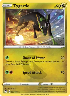 Zygarde card from Silver Tempest, number 134/195