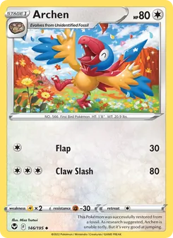 Archen card from Silver Tempest, number 146/195