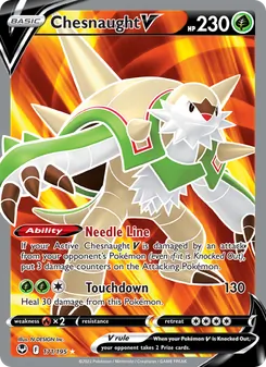 Chesnaught V card from Silver Tempest, number 171/195