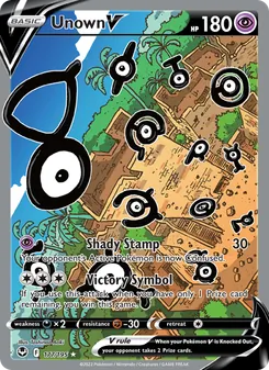 Unown V card from Silver Tempest, number 177/195