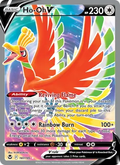 Ho-Oh V card from Silver Tempest, number 187/195